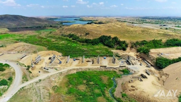 Füzuli-Ağdam avtomobil yolu sürətlə inşa edilir - FOTOLAR