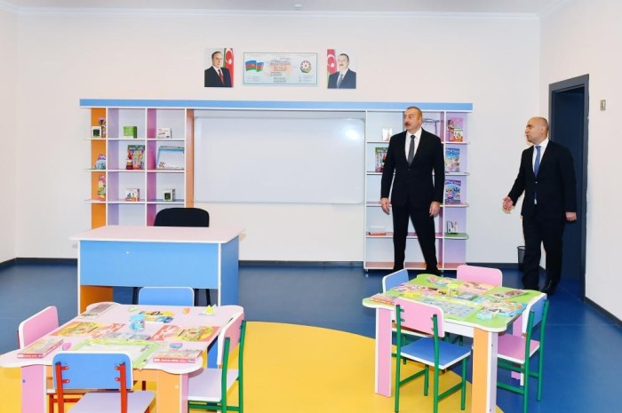İlham Əliyev Binəqədidə məktəbin açılışını edib - FOTOLAR