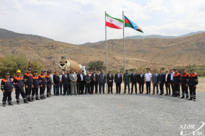Ağbənd avtomobil yolu körpüsünün təməli qoyulub - FOTOLAR