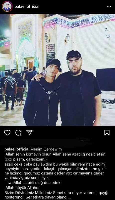 Balaəlidən Rəşad Dağlı ilə bağlı PAYLAŞIM