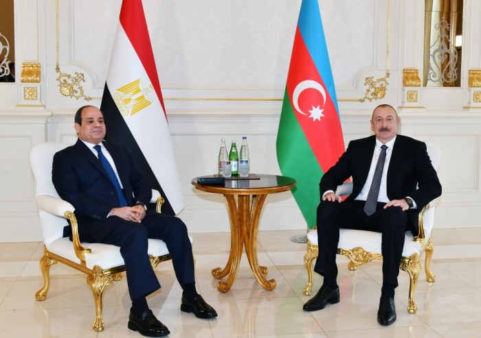 İlham Əliyev və Misir Prezidentinin görüşü oldu - YENİLƏNİB (FOTO)