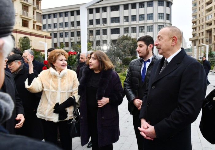 İlham Əliyev bəstəkar Tofiq Quliyevin abidəsinin açılışında iştirak etdi - FOTOLAR (YENİLƏNİB)
