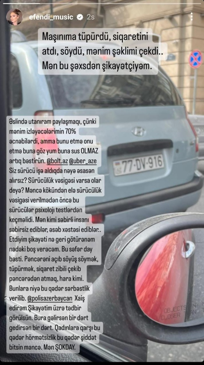 Samirə Əfəndinin maşınına hücum etdilər - FOTO