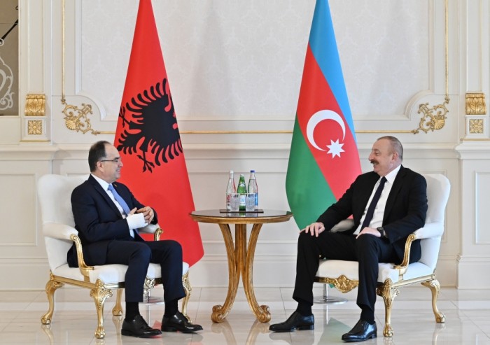 İlham Əliyev Albaniya Prezidenti ilə görüşüb - YENİLƏNİB (FOTO)