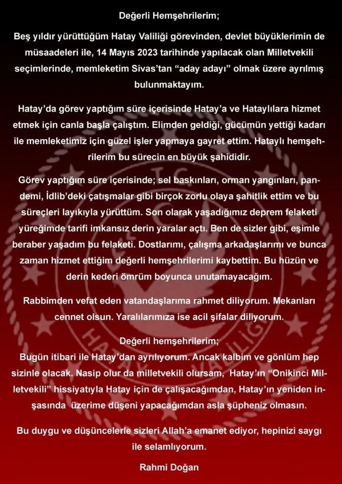 Hatay meri buna görə istefa verdi - FOTO