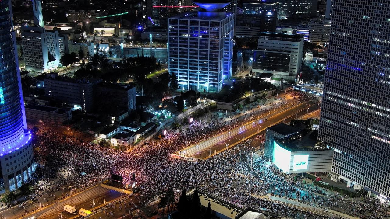 İsraildə kütləvi etirazlar davam edir - FOTOLAR