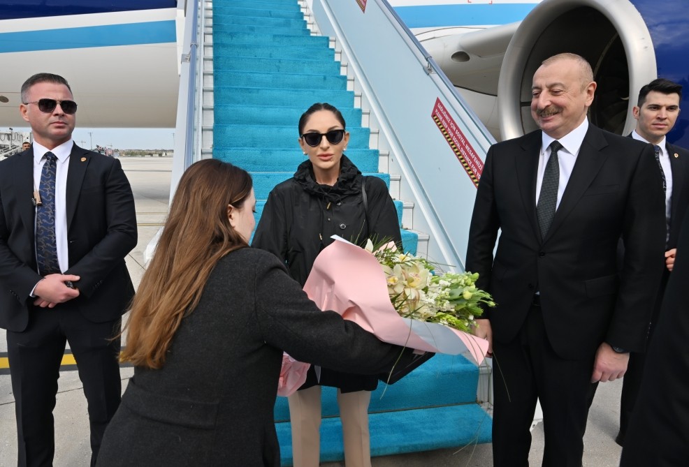 Prezident və birinci xanım Türkiyəyə səfər etdi - FOTOLAR
