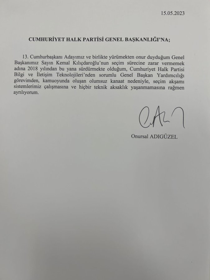 Kılıçdaroğlunun müavini istefa verdi - FOTO