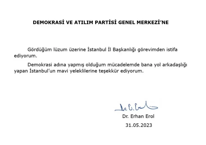 "Altılı masa"nın ortaqlarından biri istefa verdi (FOTO)