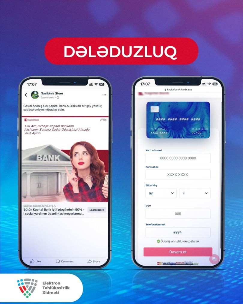 Bankların adından saxta reklamlar paylaşılır - FOTO