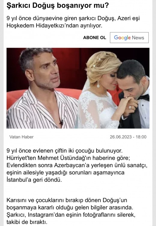 Xoşqədəmlə Doğuş boşanır? - FOTOLAR