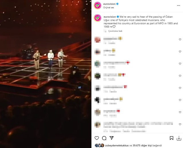 "Eurovision" təşkilatçıları Özkan Uğurun ölümü ilə bağlı başsağlığı verdi