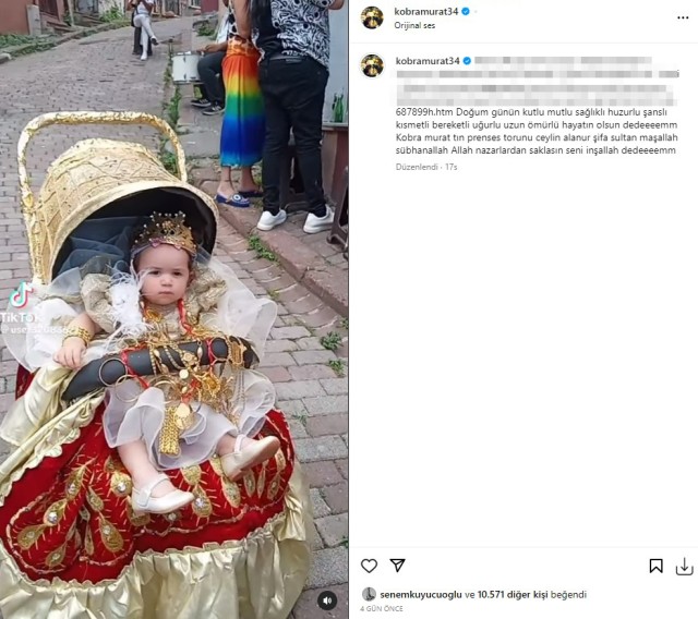 Nəvəsini ad günündə qızıla qərq elədi - FOTOLAR