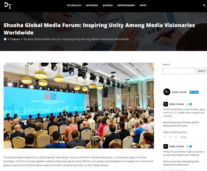 Prezidentin Şuşa Qlobal Media Forumundakı çıxışı dünya mediasında - FOTOLAR