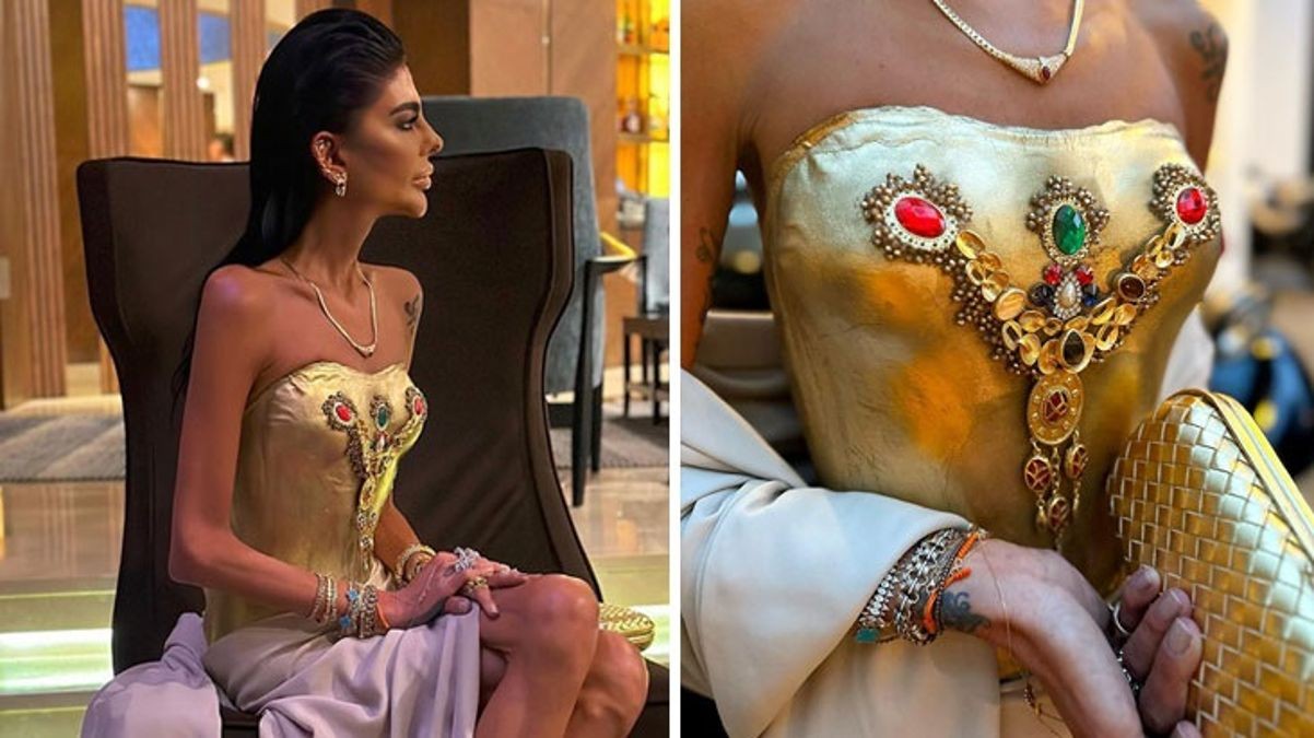 Ziyafətə 3 milyonluq libasla qatıldı - FOTOLAR