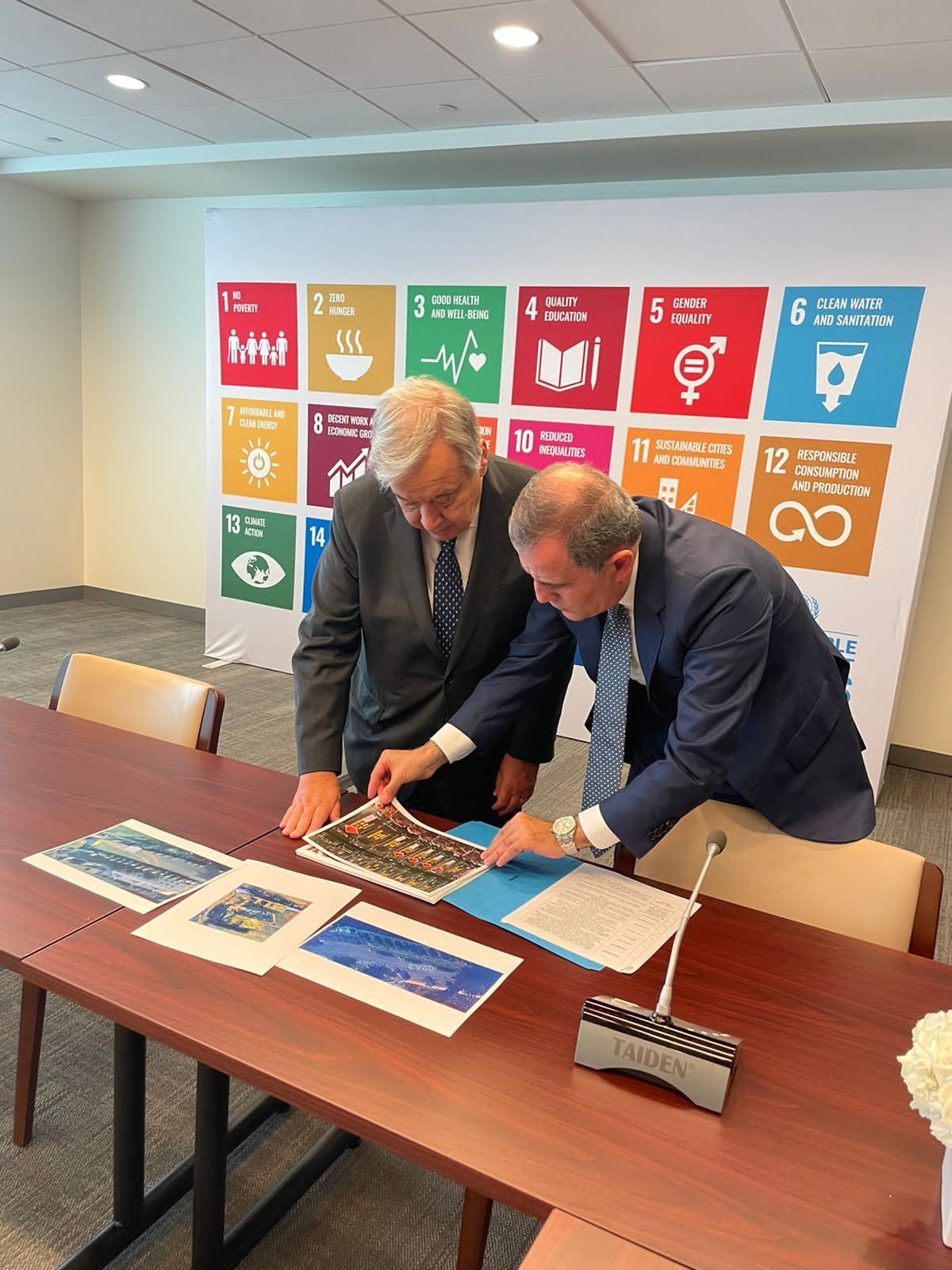 Ceyhun Bayramov Quterreşlə görüşdü - FOTOLAR