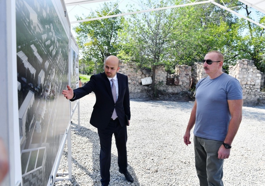 Prezident Zəngilan kəndinin təməlini qoydu - FOTOLAR  (YENİLƏNİB)