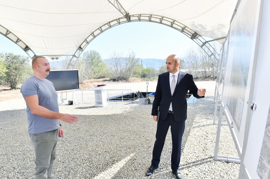 Prezident Zəngilan kəndinin təməlini qoydu - FOTOLAR  (YENİLƏNİB)