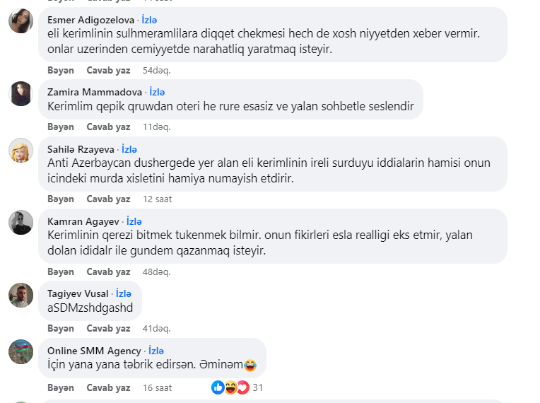 Əli Kərimlinin Xankəndi ilə bağlı bu paylaşımı tənqid olundu - FOTO
