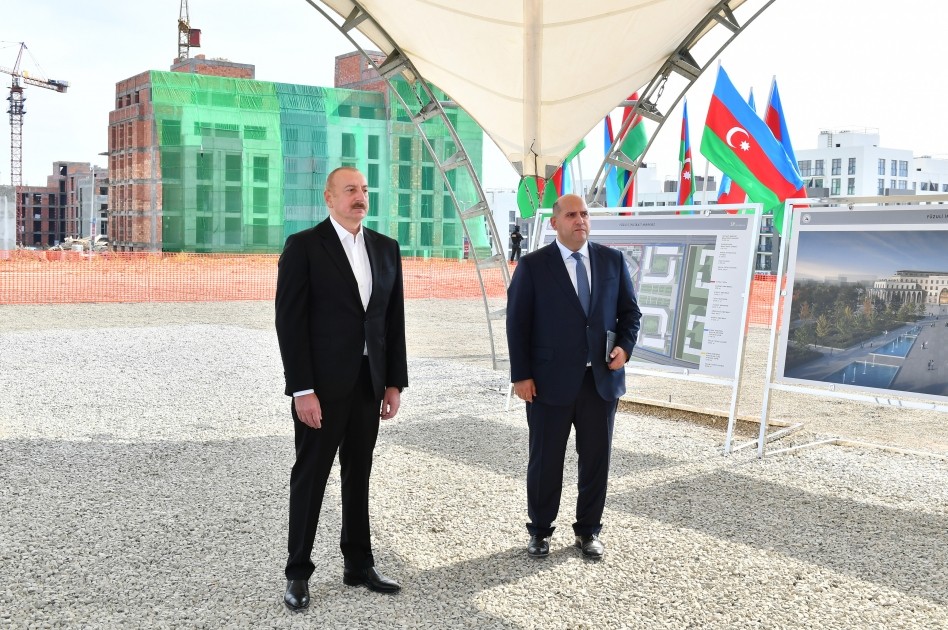 Füzuli şəhərində inzibati binanın təməli qoyuldu - FOTOLAR  (YENİLƏNİB)