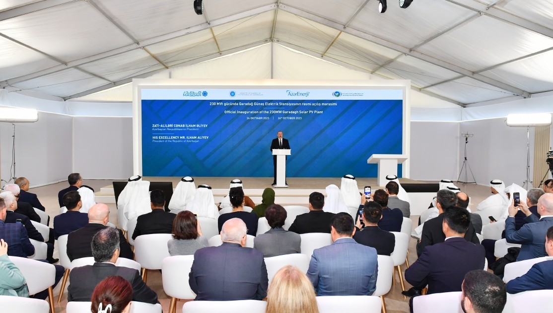 Prezident Qaradağ Günəş Elektrik Stansiyasının açılış mərasimində - FOTOLAR (YENİLƏNİB)