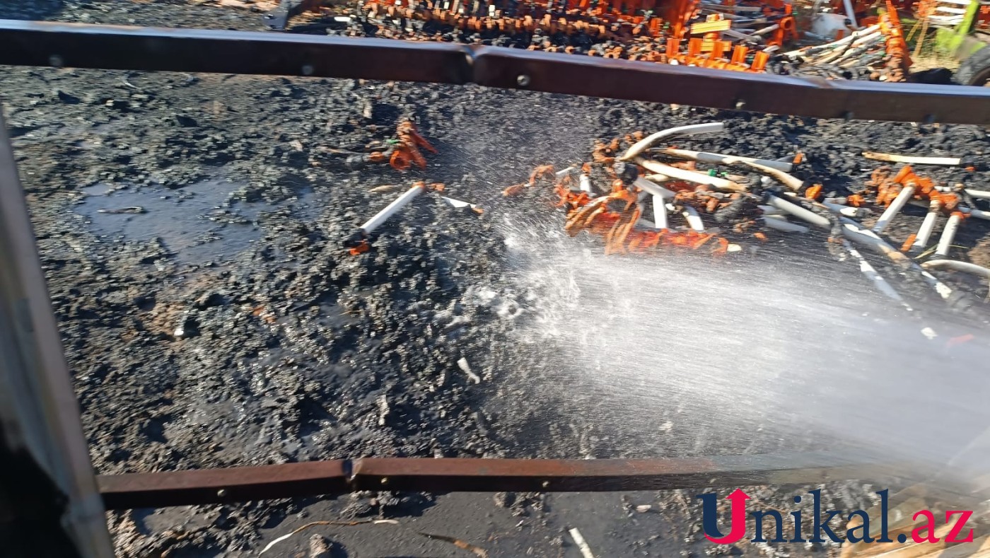 Tovuzda plastik borular saxlanılan ərazidə yanğın - Xəsarət alan var (FOTO)