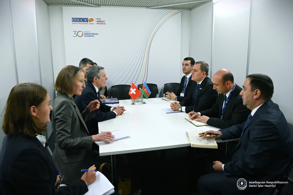 Ceyhun Bayramov isveçrəli həmkarı ilə müzakirə apardı