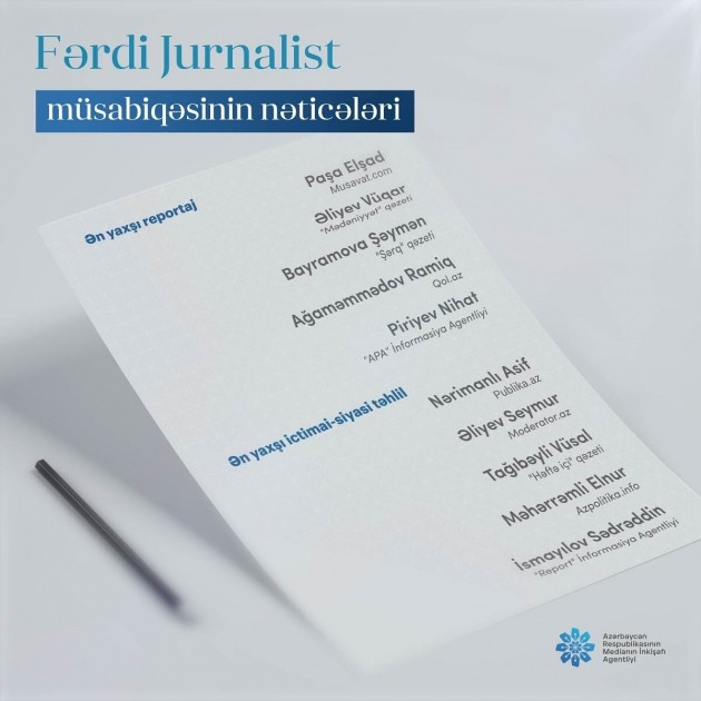 “MEDİA-Fərdi jurnalist müsabiqəsi”nin nəticələri açıqlandı - FOTOLAR