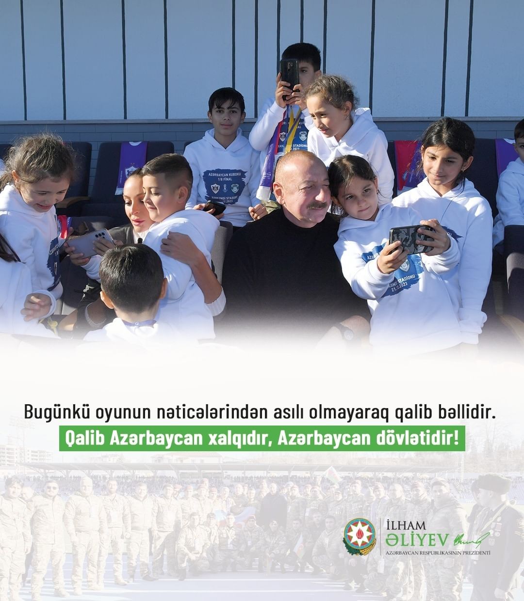 Prezident Xankəndidəki matçla bağlı paylaşım etdi (FOTO)