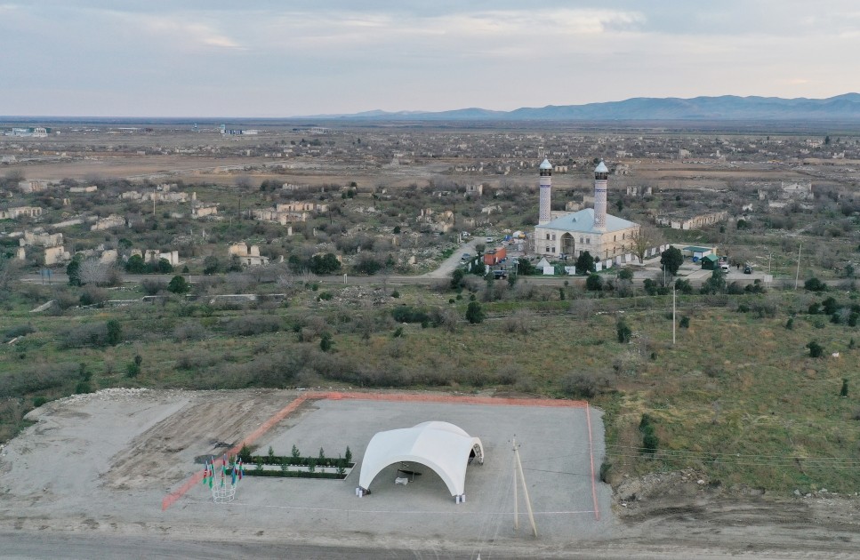 Ağdam şəhər Mərkəzi parkının təməli qoyulub - FOTOLAR