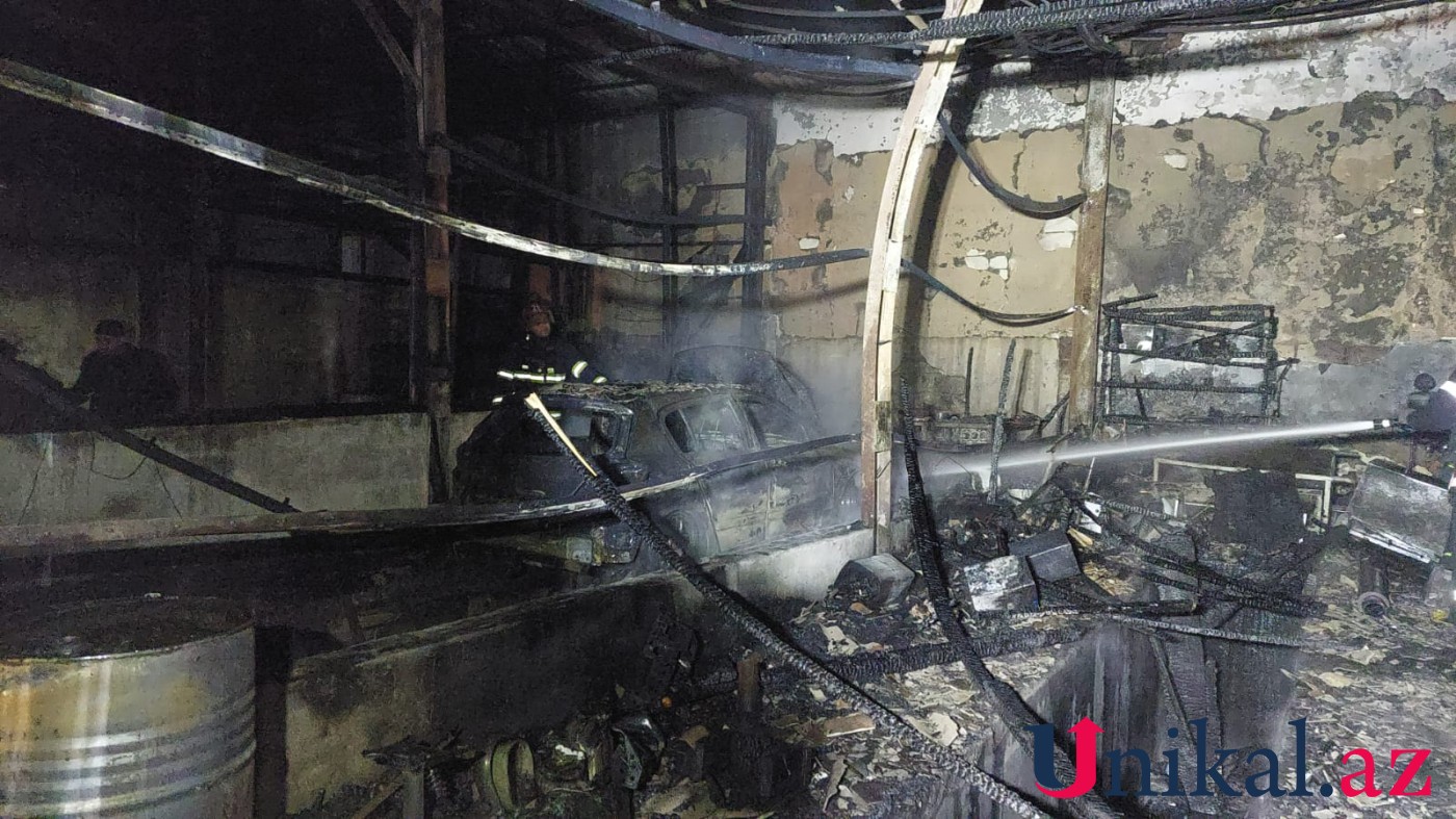 Gəncədəki avtomobil sexində 5 boks və bir avtomobil yanıb - YENİLƏNİB