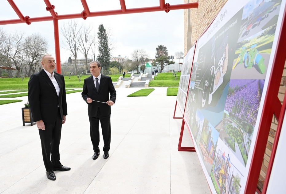 İlham Əliyev Gəncədəki Ekoloji Park Kompleksinin tikintisi ilə tanış oldu - YENİLƏNİB