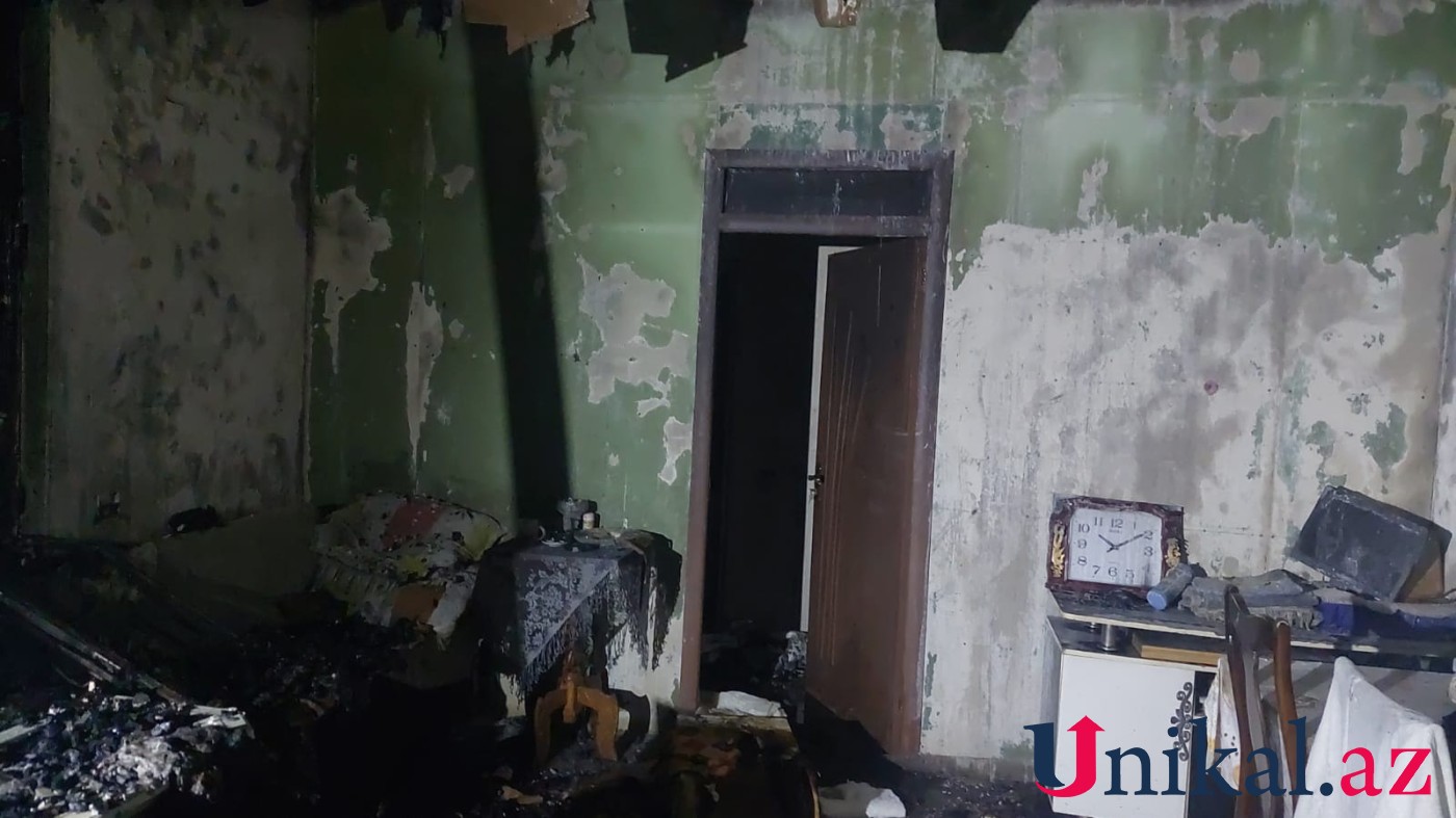 Gəncədə fərdi yaşayış evi YANDI - FOTOLAR