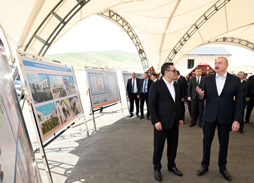 Liderlər Ağdamda məktəbin təməlqoyma mərasimində iştirak ediblər - FOTOLAR (YENİLƏNİB)