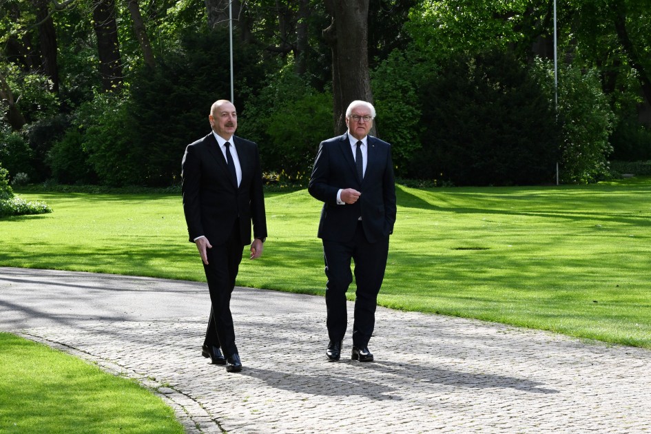 Azərbaycan və Almaniya prezidentlərinin təkbətək görüşü olub - FOTOLAR