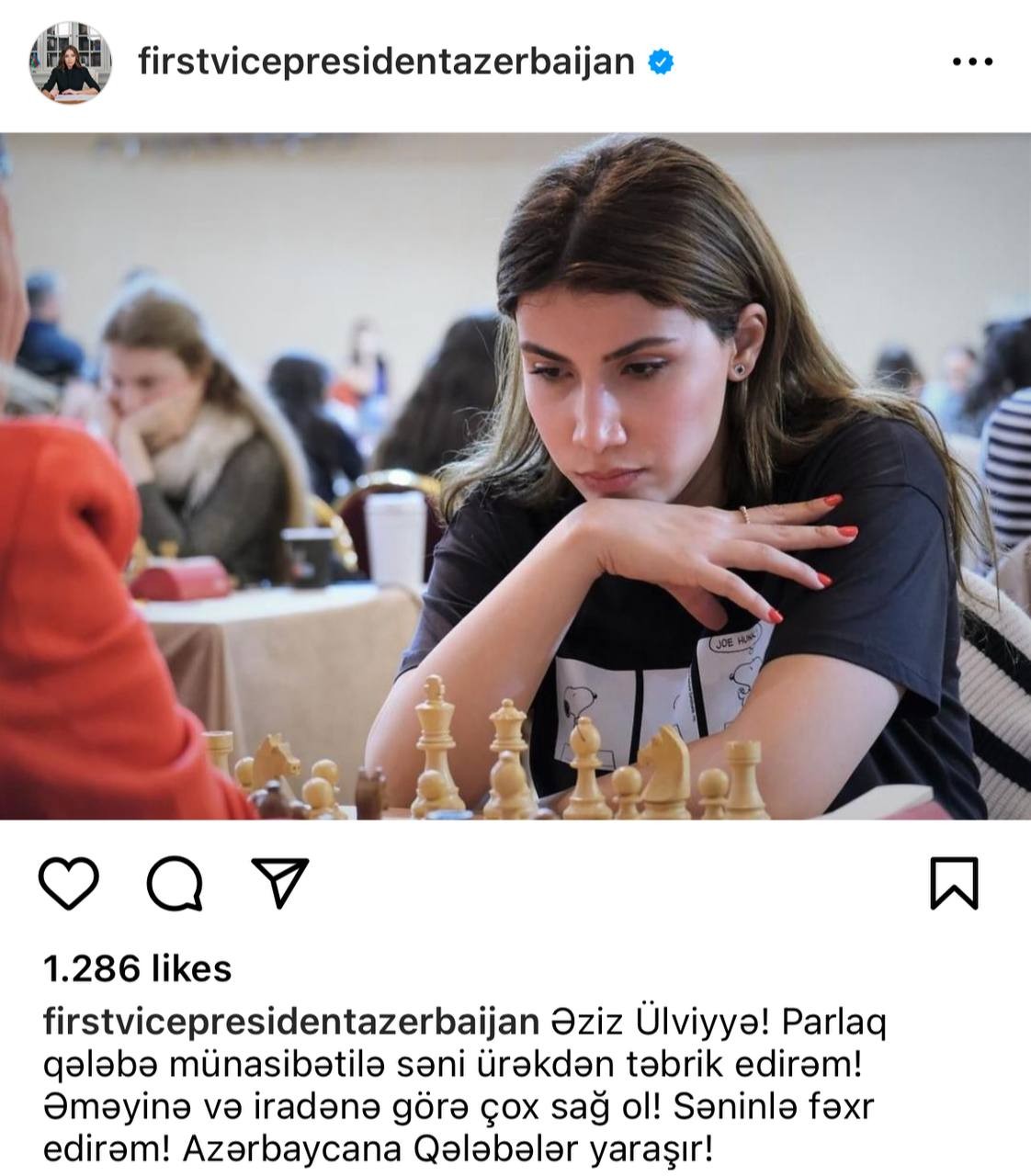 Mehriban Əliyeva azərbaycanlı şahmatçını təbrik etdi - FOTO