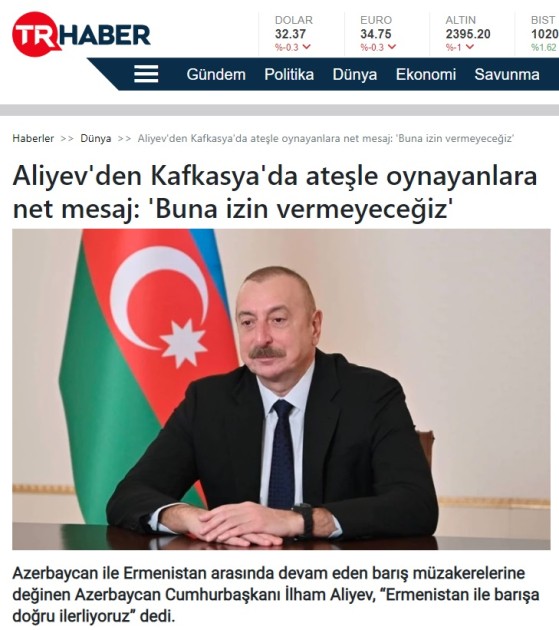 Türkiyə mediası İlham Əliyevin Forumdakı açıqlamalarından yazdı (FOTOLAR)