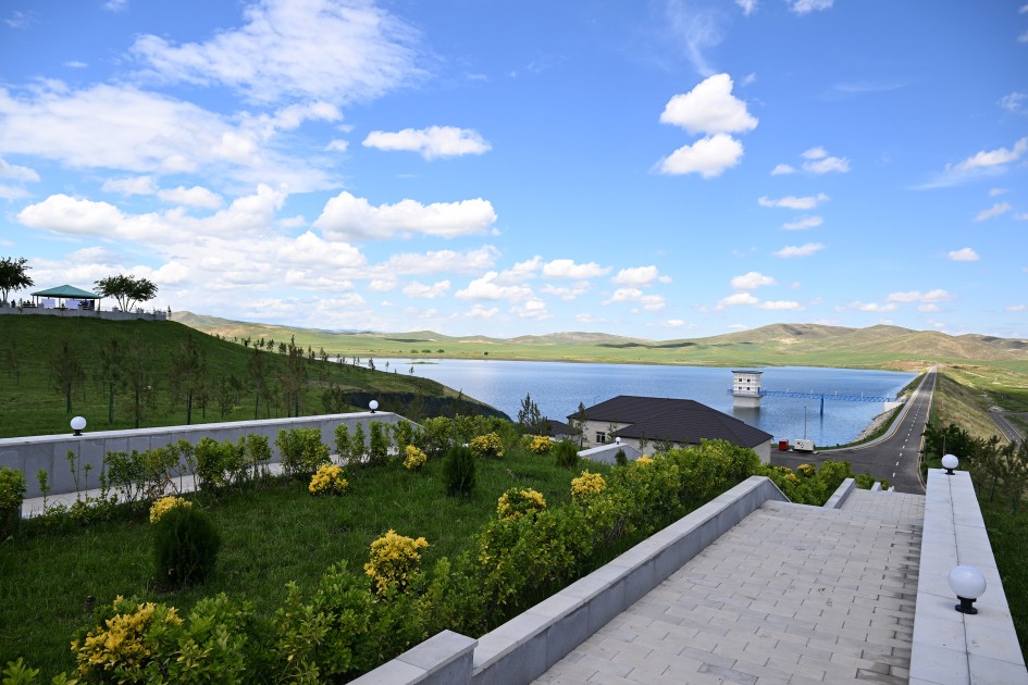 İlham Əliyev Köndələnçay su anbarları kompleksinin açılışında - FOTOLAR (YENİLƏNİB)