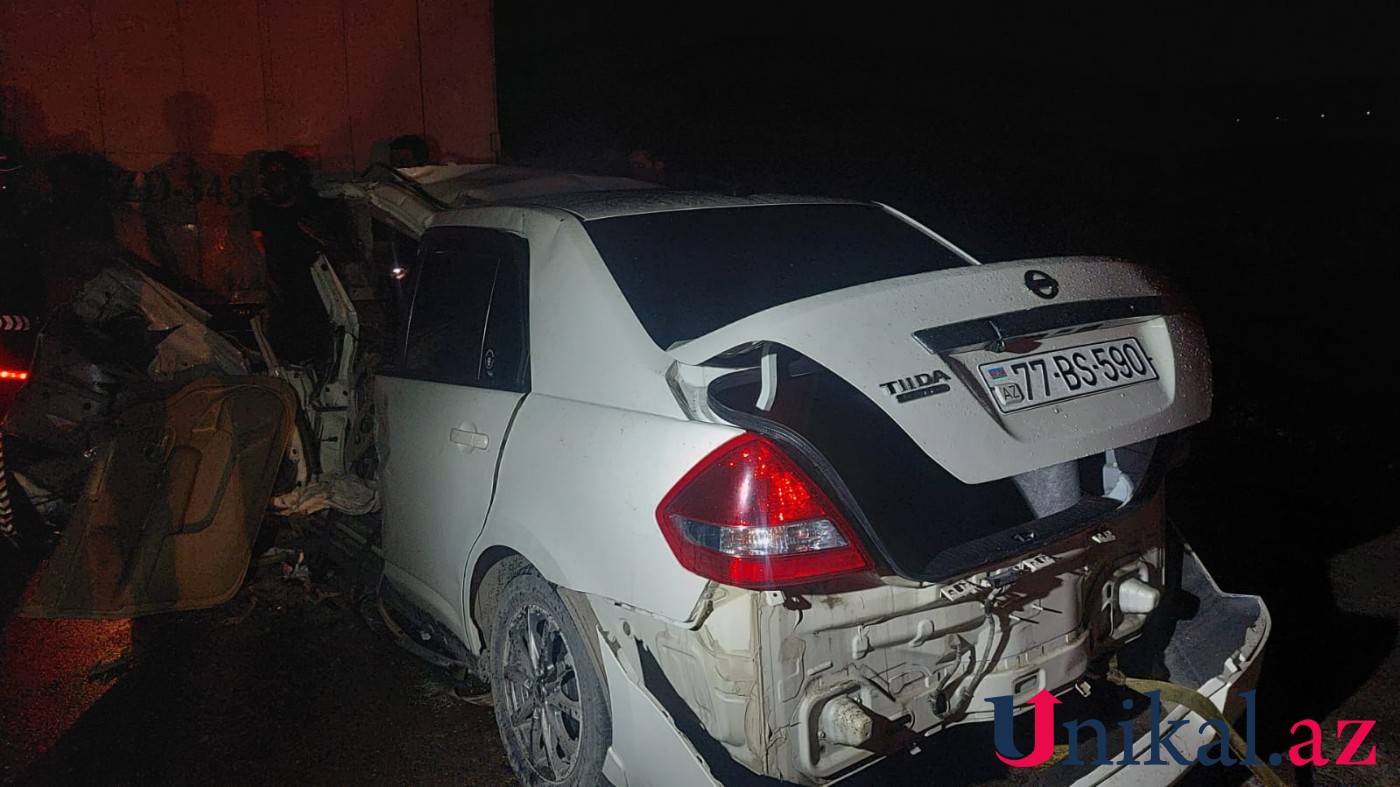 Goranboyda "Nissan" yük maşınına çırpıldı - Ölən var