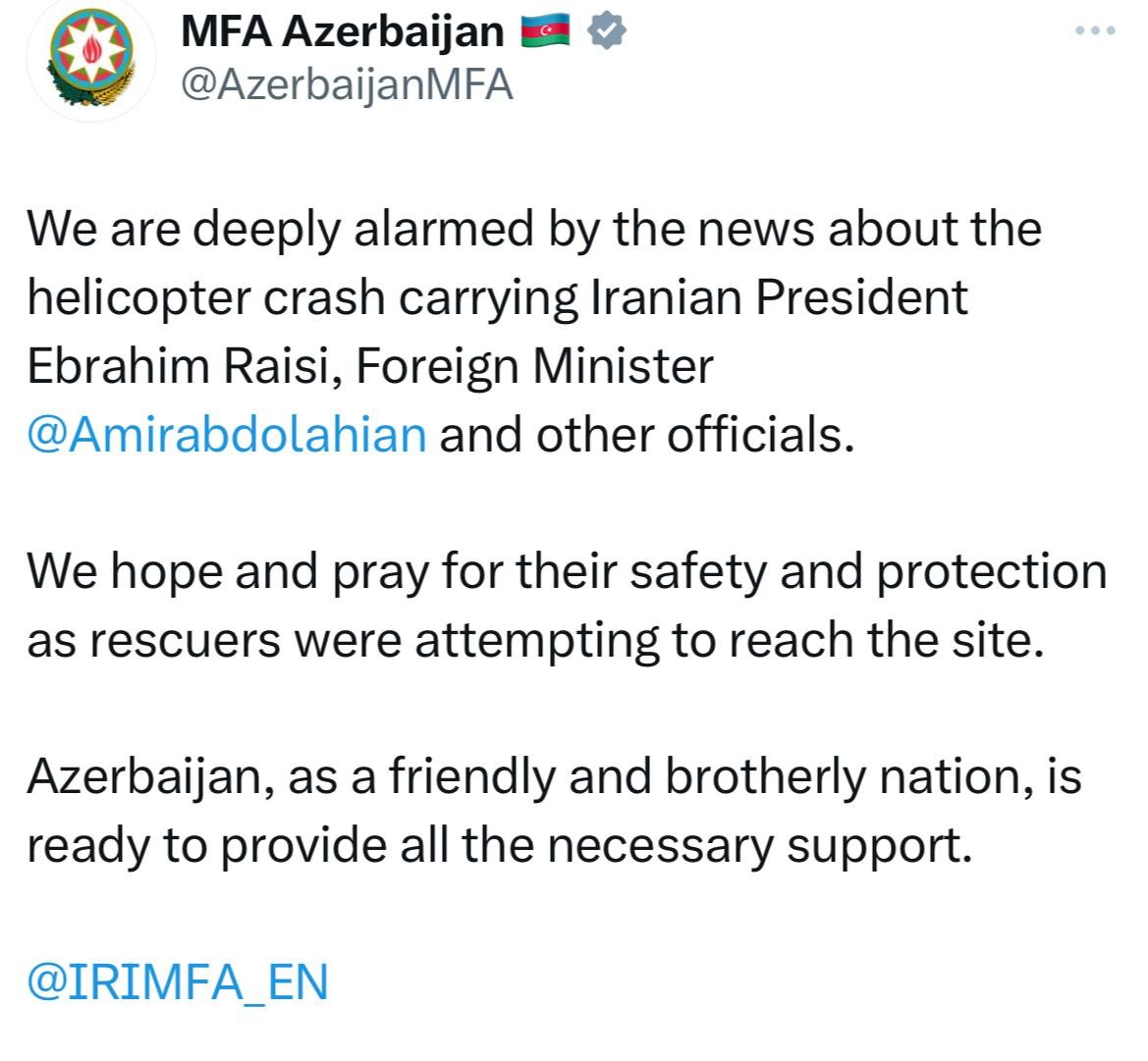 "Bütün lazımi dəstəyi verməyə hazırıq" - Azərbaycan XİN