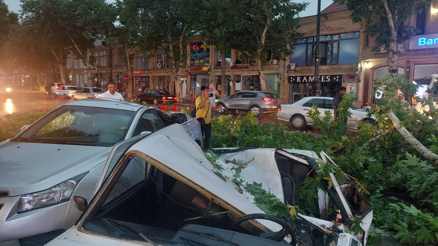 Küləyin fəsadlar törətdiyi rayonların sayı artdı - YENİLƏNİB (FOTO)