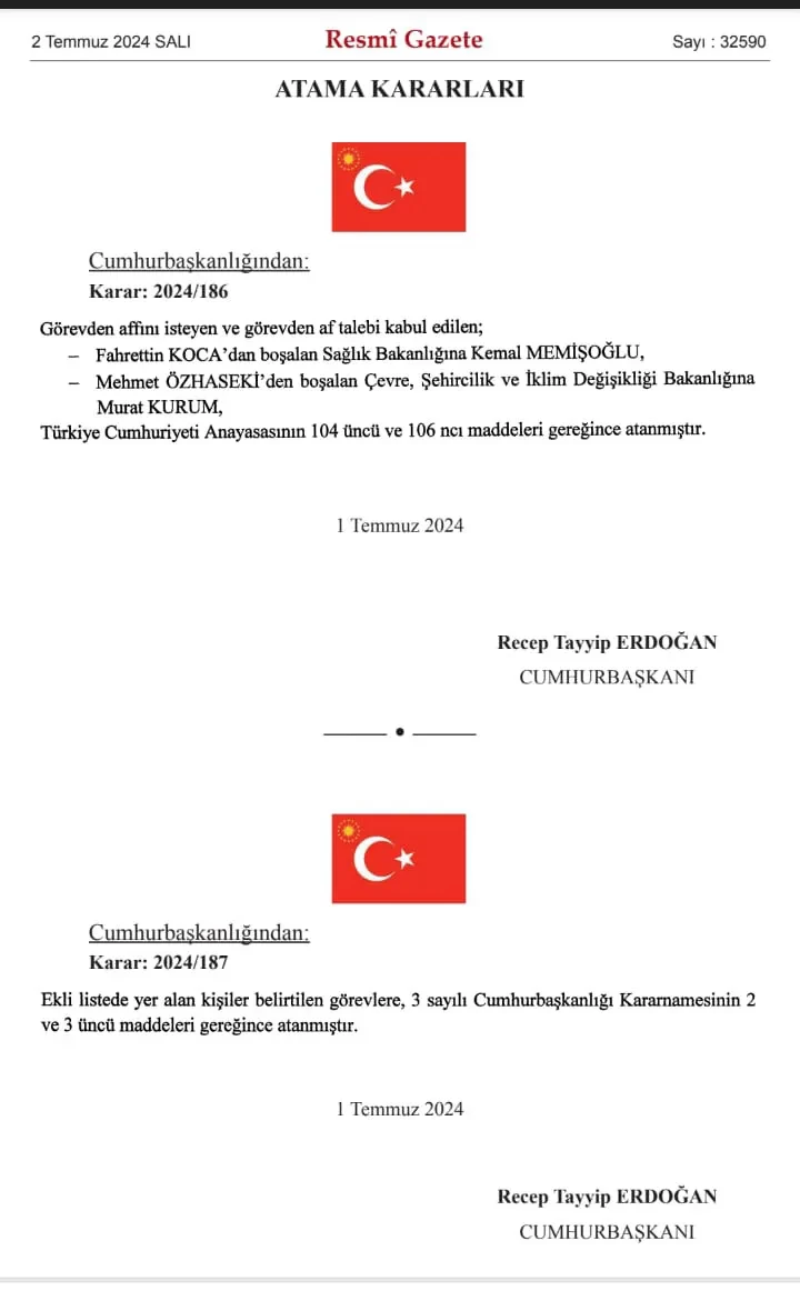 Ərdoğan səhiyyə nazirini də işdən çıxardı - FOTO
