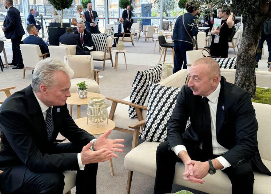 İlham Əliyev Litva Prezidenti ilə görüşdü - FOTO (YENİLƏNİB)