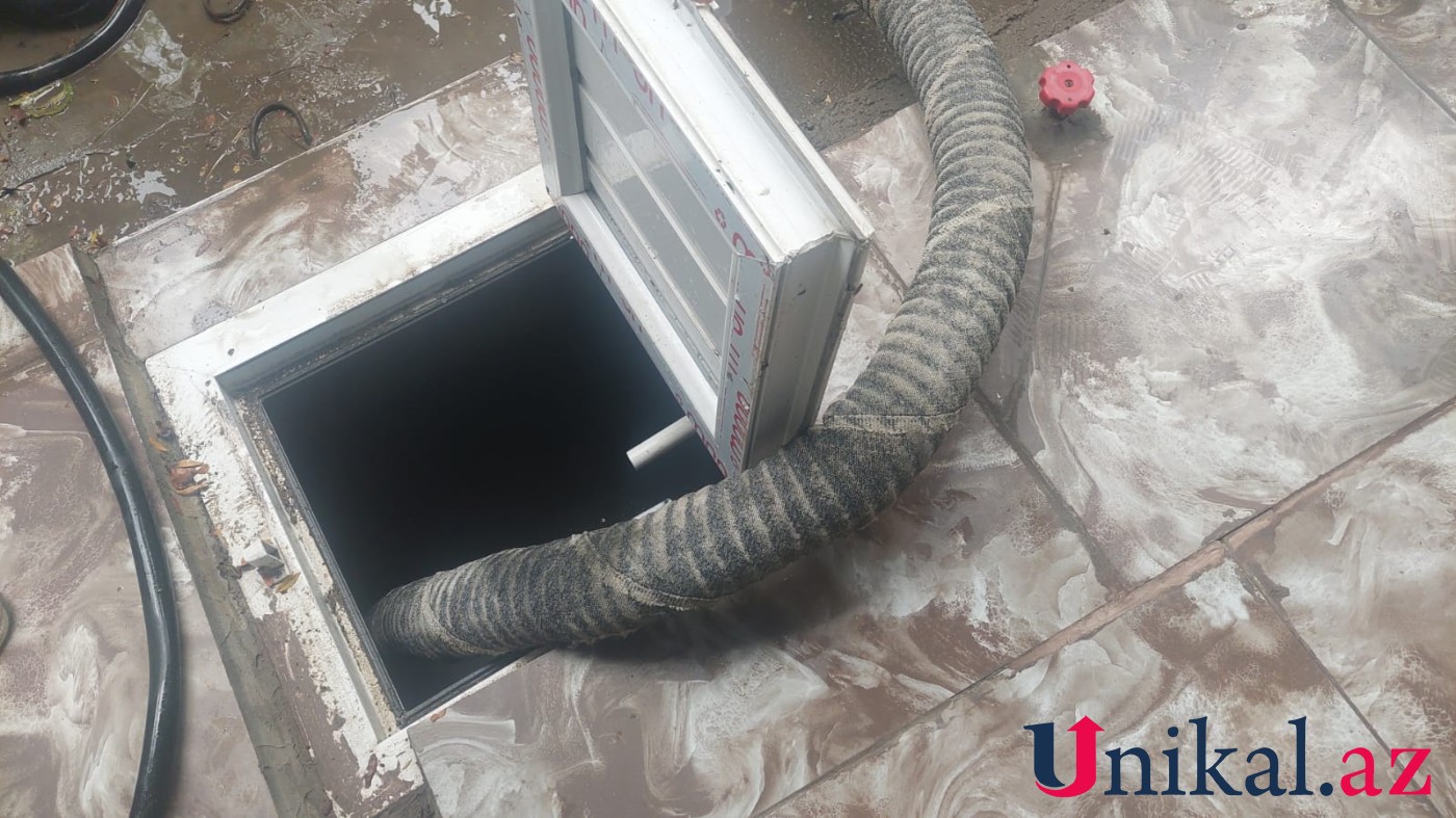 Gəncdə sel suları evlərə doldu - FOTOLAR