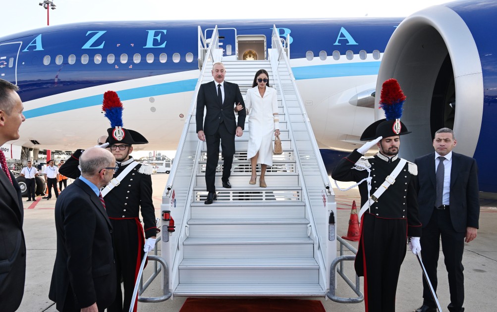 Prezidentlə xanımı İtaliyada səfərdədir - FOTOLAR