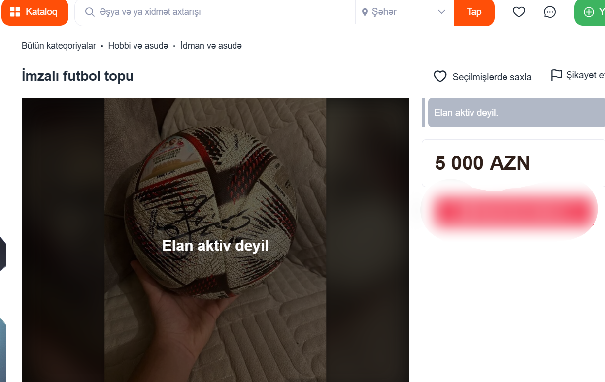 Messinin Bakıda imzaladığı top satışa çıxarıldı - QİYMƏT