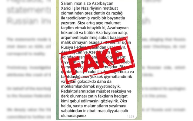 Təyyarə qəzası ilə bağlı XİN-in adından saxta məlumatlar yaydılar - FOTOLAR