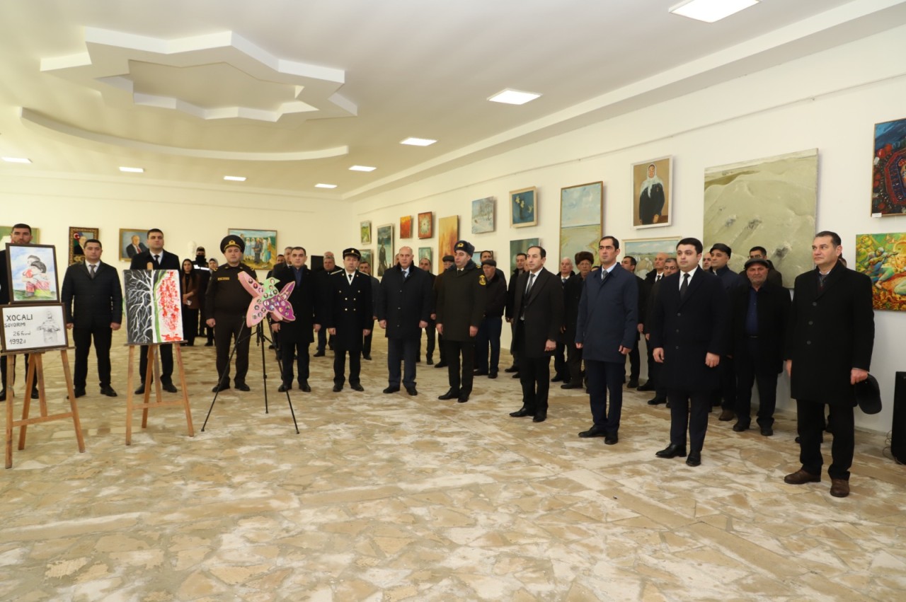 Neftçalada Xocalı soyqırımının 33-cü ildönümü qeyd olunub - FOTOLAR