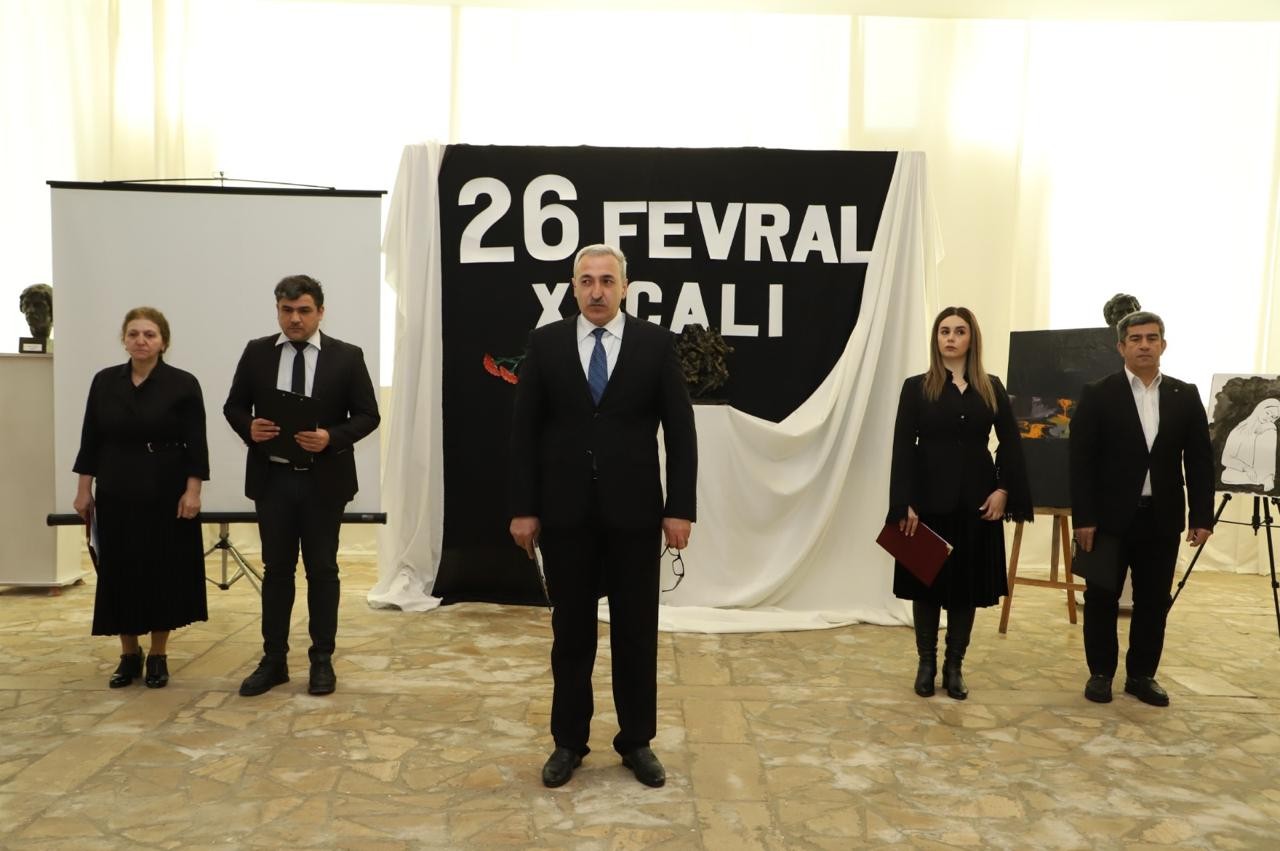 Neftçalada Xocalı soyqırımının 33-cü ildönümü qeyd olunub - FOTOLAR