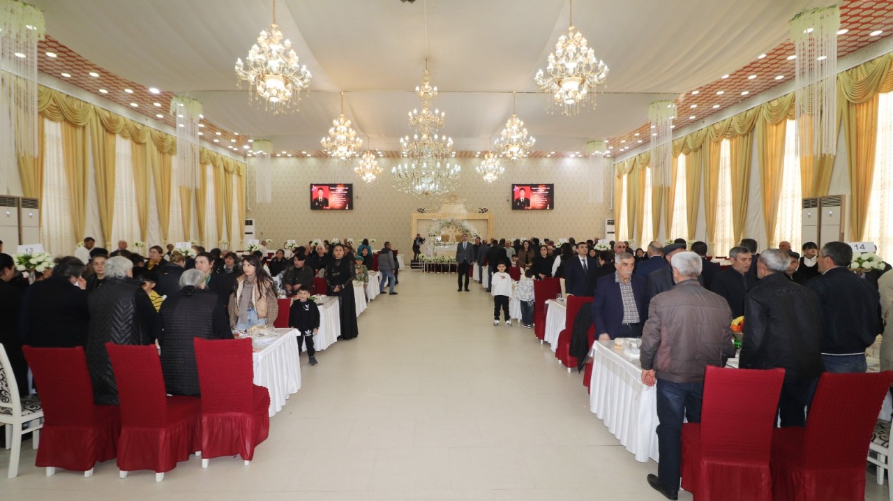 Qazaxda şəhid ailələri üçün bayram süfrəsi açılıb - FOTOLAR